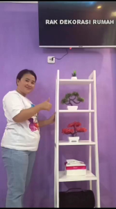 Rak kayu susun 4 dan 5 ruang tamu minimalis furniture