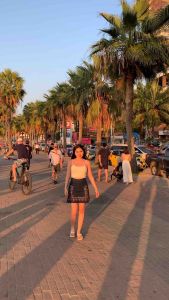 กระโปรงกางเกงยีนส์ ปักดอกไม้ งานปักเเน่นมาก S-6XL