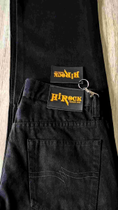 กางเกงยีนสีดำขากระบอกใหญ่ HIROCK SUPER BLACK