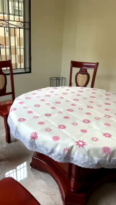 Taplak Meja Bulat / PVC Waterproof / Taplak Meja Makan Modern