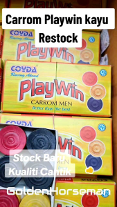 PLAYWIN CARROM MEN (Wooden / Kayu) Set Karom Murah