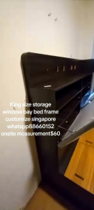 King size storage bed frame customize singapore/window bay storage bed frame customize singay