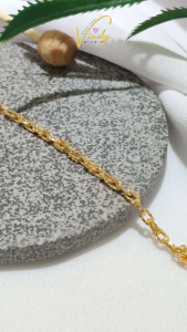 VINDYMY 916/22K Gold Bracelet | Rantai Tangan Emas 916 Sauh Minimalist Design
