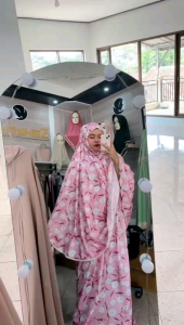 Mukena Ruku Dewasa Jumbo Travelling 2in1 Resleting Parasut Korea Premium Renda Kecil/Zhiadhiaz Collection