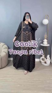 Kaftan Amira Jumbo Rayon Super LD 160 Busui Resleting Depan