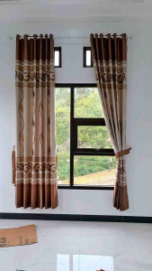 GORDEN JENDELA DAN PINTU PRIN EMAS PANJANG 240CM SET RUANG TAMU HORDENG TEBAL BAHAN BLACKOUT ARIZONA