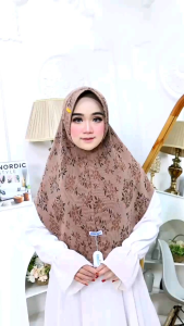 Hijab bergo knit pet motif terbaru /Kerudung bergo knit pet motif premium
