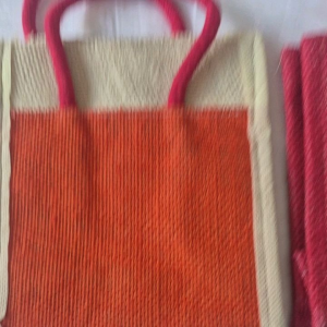 Medium Jute Tote Bag With Zip - Plain Handbag For Women (Shoulder Strap & Eco-Friendly)Random Colour