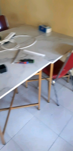 promo meja lipat fullset besi dan HPL high quality