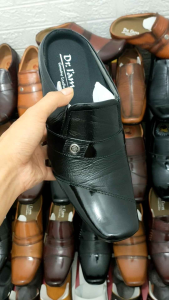 SEPATU SANDAL BUSTONG KULIT PRIA DR. IAM B. 6038 HITAM ( PRODUKSI SENDIRI )