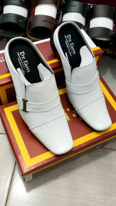 SEPATU SANDAL BUSTONG KULIT PRIA DR. IAM B. 6015 PUTIH ( PRODUKSI SENDIRI )