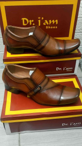 SEPATU PANTOFEL FORMAL KULIT PRIA DR. IAM 6002 TAN ( PRODUKSI SENDIRI )