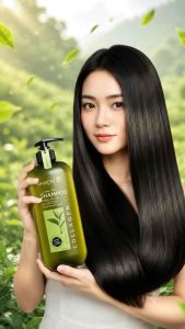 Dầu gội Hachi trà xanh Collagen chăm sóc tóc mượt và chống rụng tóc.