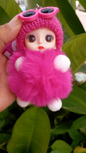 พวงกุญแจ ตุ๊กตาขนฟนฟูตาเปิดขนนุ่มน่ารัก เหมาะกับทุกเพศทุกวัย