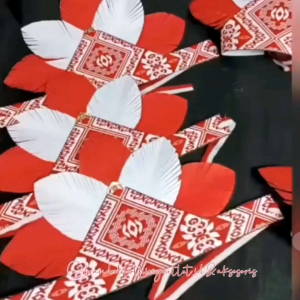 BANDO BATIK MERAH PUTIH / BANDO MAHKOTA KARNAVAL / BANDO KERTAS PAWAI / HIASAN KEPALA MERAH PUTIH / MAHKOTA MERAH PUTIH / TOPI PAWAI HUT RI 17 AGUSTUS / IKAT KEPALA FASHION TARI / IKL9380