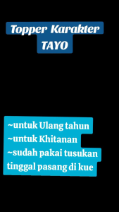 Topper Ulang Tahun Tayo (Custom Nama) Dekorasi Ulang Tahun Untuk Anak 3-4 Tahun Warranty Penjual 1 Bulan - Lazada