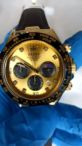 0LEVS Jam Tangan Pria Anti Air Original Keren Tahan Led Hitam Luxury Chronograph Watch Men Multifung