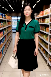 Áo Thun nữ cổ tim phối nút sang trọng – Tặng Mẹ