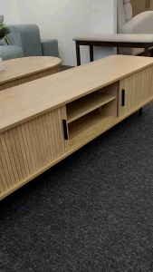 (FREE Installation+Shipping) KBS Delilah 5FT TV Cabinet / Sliding Doors Design / Mid Century Classic  / Natural Wood Color / 150L x 40D x 43H cm