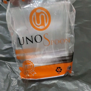 Sendok Uno plastik Makan Bening isi 100 pcs