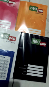 Writing Notebook with PLASTIC  COVER assorted color 80 leaves per pad