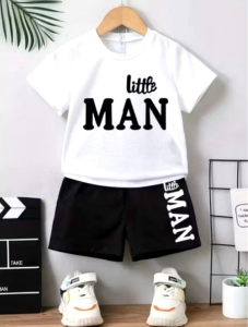 Little Man kids terno short cotton fit 2 to 4 yrs old