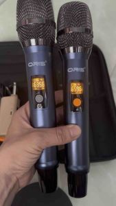 Bộ 2 micro karaoke đa năng không dây oris k8.5 sử dụng tần số UHF dùng cho loa kéo amply vang mixer
