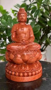 Tượng Phật Adiđà để ô tô phòng trà mang bình an sự bảo hộ tâm linh cao nhất Gỗ hương kích thước cao 15-9-9cm