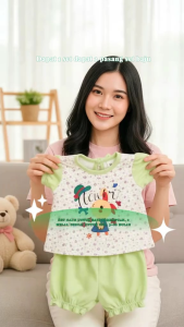1Set 2Pasang Baby Girl 3-12bulan Baby Baju Dress