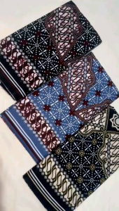 Sarung Batik Goyor Dewasa Pakaian Muslin Pria Santri Motif Terbaru  Hitam Biru Navy Pekalongan