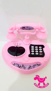 Mainan Telepon Bentuk Love Kuromi: Simulasi Telepon Darat Musik Bayi Ponsel Pendidikan Mainan TELPON Jadul Unik