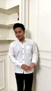 Kemeja putih polos pria slimfit | kemeja formal polos putih hitam pria dewasa lengan panjang