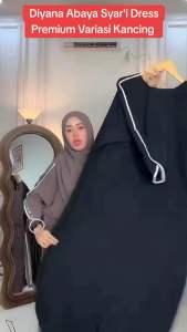 GRATIS HIJAB - MECCA ABAYA SET HIJAB ABAYA SYARI DRESS PREMIUM VARIASI KANCING EMAS GAMIS WANITA TERMUATH BUSUI FRIENDLY GAMIS CRINKLE
