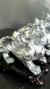 Tượng con Nghê (bộ 2 con) Tùy Hưu phong thủy linh vật Thần thú số 1 cao 15cm.