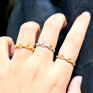 Deux - Cincin Wanita Premium Rante Mix Mata