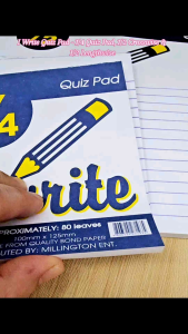 I Write Quiz Pad - 1/4 Quiz Pad 1/2 Crosswise & 1/2 Lengthwise (2 pads)