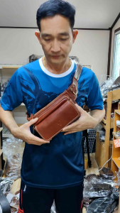 กระเป๋าคาดอกคาดเอวหนังวัวแท้