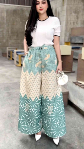 Celana Kulot Jumbo Panjang Batik Pastel Terbaru