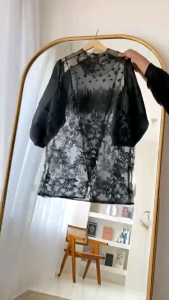 Tunik Silang Outer Brukat Outfit Kondangan Mix Organza