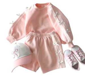 Setelan Anak Perempuan Renda Ceria 3 Potong untuk Usia 1-8 Tahun - Bahan Nyaman & Stylish