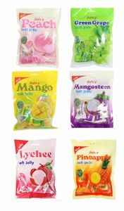 เยลลี่เคี้ยวหนึบ Juicy 100กรัม รสผลไม้ - สำหรับมะม่วง/มังคุด/ลิ้นจี่/พีช/สับปะรด