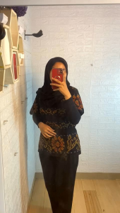 Blouse Atasan Tenun Kombinasi Polos