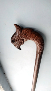 Tongkat Jalan Kayu Galih Asem Ukir Burung Garuda C22