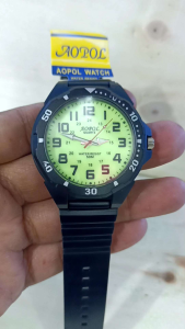 JAM TANGAN AOPOL NO.1730 ORIGINAL TERBARU WATERESIS TALI RUBBER PRIA DIAMETER 43mm FREE BATRAI CADANGAN (Andre What 97)