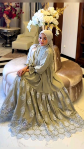 LAST STOK Emmelia emelia dress by halwa apparel gamis bordir kondangan kekinian dress bunga viral