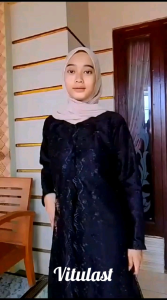 Gamis Pesta Mewah Elegan Brukat Tle Mutiara