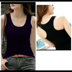 LADIES PLAIN COTTON RACER BACK TOPS SANDO SLEEVELESS LADIES BLOUSE ACTIVE WEAR