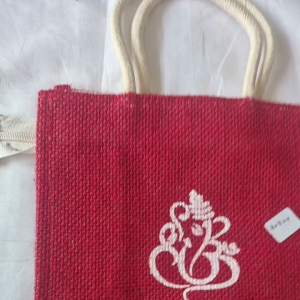 Plain Jute Lunch Bag With Zip - Compact & Insulated Style (Beg Makanan)