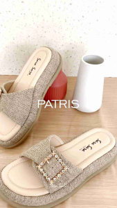 Sara Sara Patris Sandal Slop Cream Gesper Sol Platform Wanita