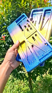 PLAT NOMOR MOTOR TWOTONE PELANGI FRAME